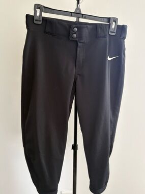 Nike Boys Black Baseball Pants with White Swoosh